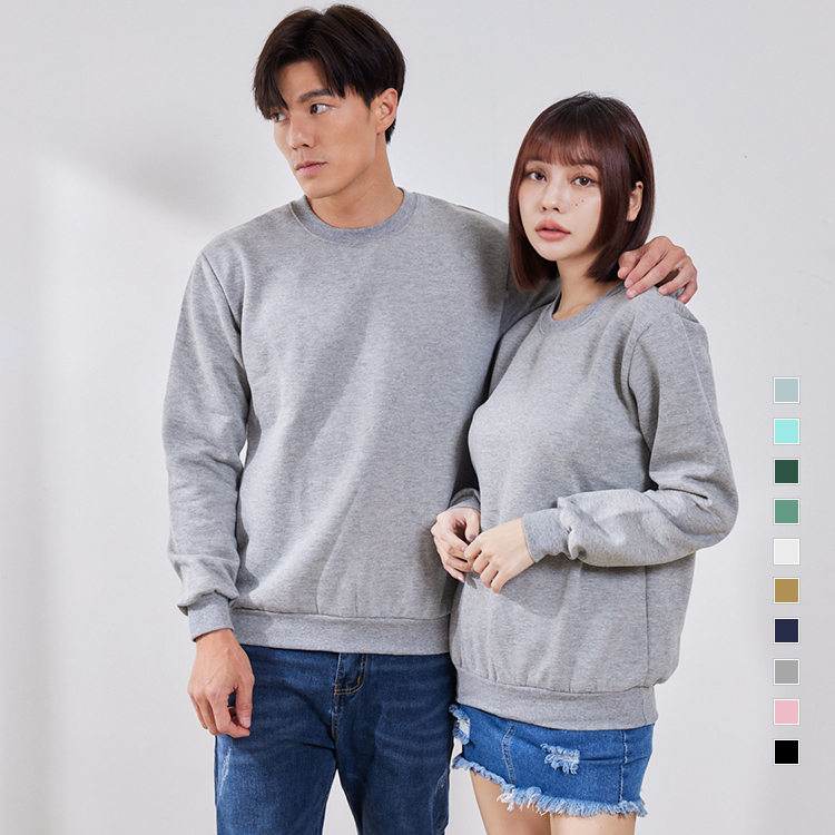 簡約中性款刷棉素色大學T