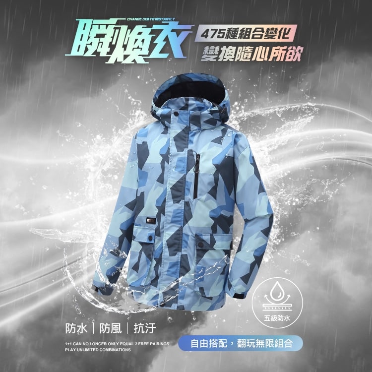 頂級防水 防風 蓄熱 模組化機能外套