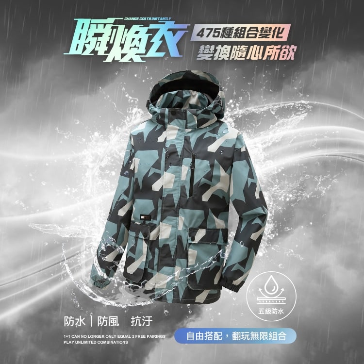 頂級防水 防風 蓄熱 模組化機能外套