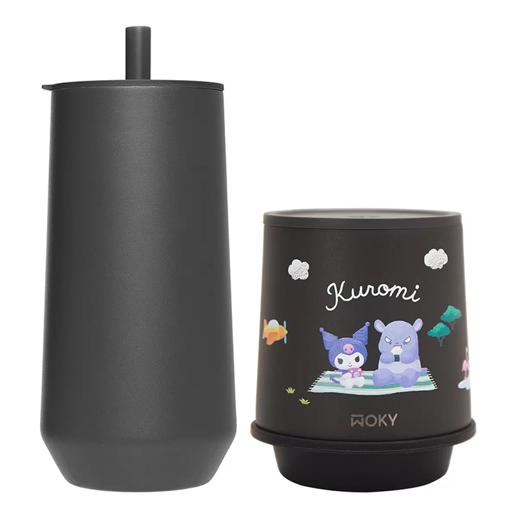 WOKY 沃廚 輕芯鈦瓷吸管隨行杯 600毫升 / 三麗鷗 輕芯鈦瓷咖啡保溫杯250毫升