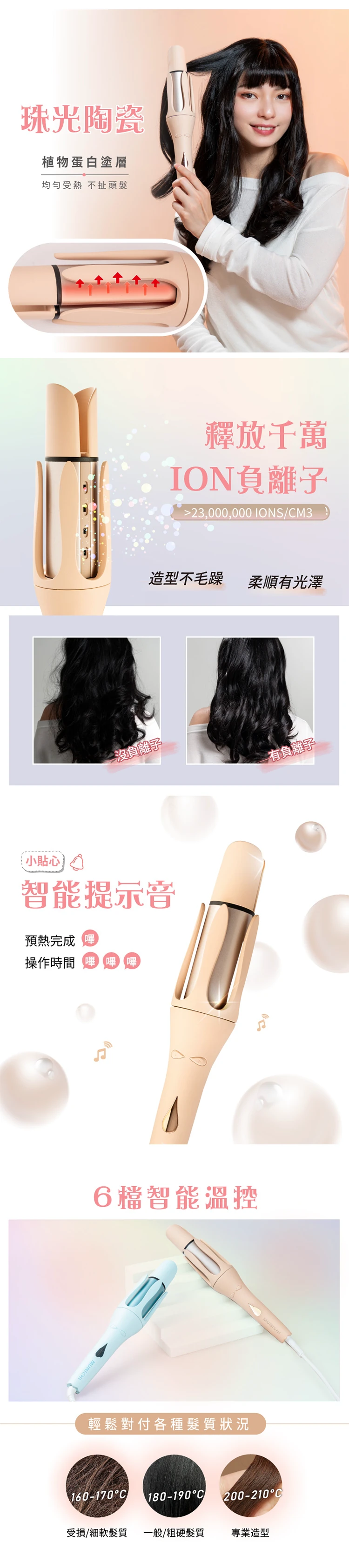 【Munichi 沐尼黑】水潤負離子溫控捲髮器 國際電壓(MR.40Curler),GF0869,【Munichi沐尼黑】水潤負離子溫控捲髮器國際電壓(MR.40Curler),全館商品,質感家電,美容/美髮電器