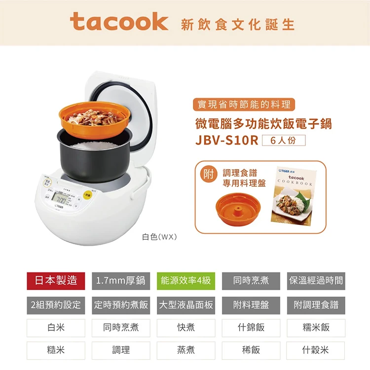 【虎牌TIGER】微電腦炊飯電子鍋6人份日本製(JBV-S10R),GF0888,【虎牌TIGER】微電腦炊飯電子鍋6人份日本製(JBV-S10R),全館商品,生活用品,品牌分類