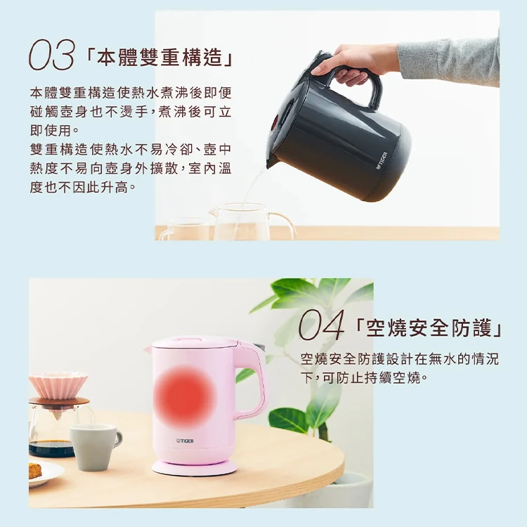 【虎牌TIGER】5 SAFE+電氣快煮壺1.0L (PCG-G10R),GF0892,【虎牌TIGER】5SAFE+電氣快煮壺1.0L(PCG-G10R),全館商品,生活用品,品牌分類