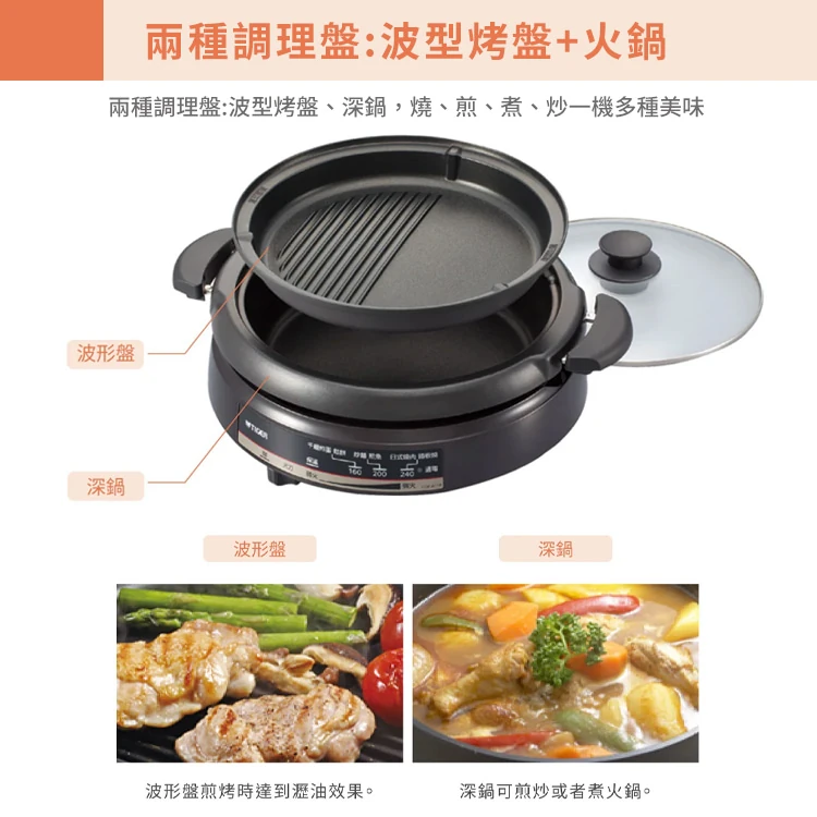【虎牌TIGER】多功能鐵板萬用電火鍋3.5L (CQE-A11R),GF0893,【虎牌TIGER】多功能鐵板萬用電火鍋3.5L(CQE-A11R),全館商品,品牌分類,質感家電