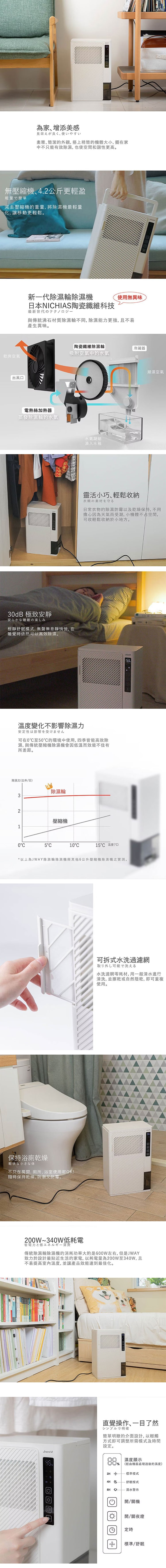 【JWAY直覺】日本除濕輪 除濕機3-5坪(JY-DH333)