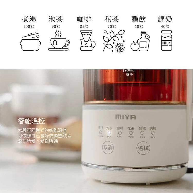【JWAY直覺】MIYA 溫控美顏玻璃養生壺/快煮壺(MY-KT221&222),GF1014,【JWAY直覺】MIYA溫控美顏玻璃養生壺/快煮壺(MY-KT221&222),全館商品,品牌分類,質感家電
