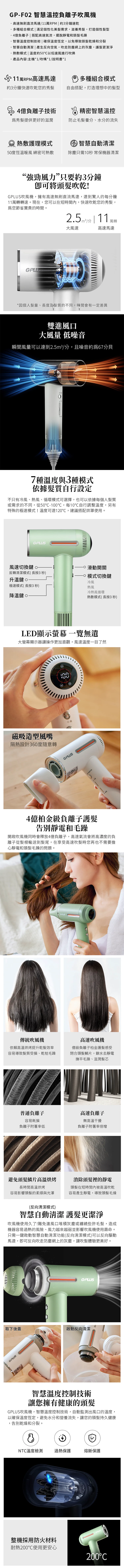 【G-PLUS】智慧溫控負離子吹風機(GP-F02),GF1024,【G-PLUS】智慧溫控負離子吹風機(GP-F02),全館商品,質感家電,美容/美髮電器