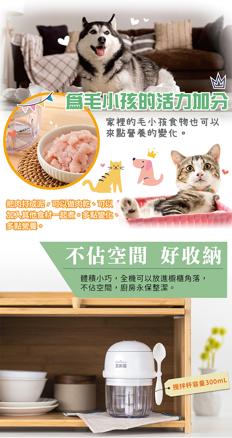 【大家源】充電式食品調理機 (TCY-650202)