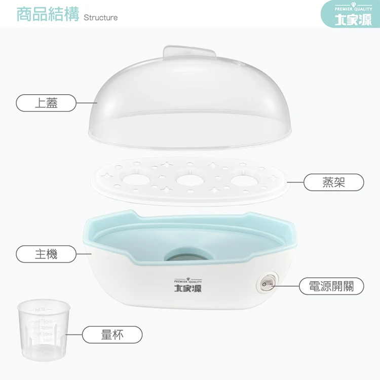 【大家源】巧蒸器 / 蒸蛋器(TCY-320201),GF1169,【大家源】巧蒸器/蒸蛋器(TCY-320201),全館商品,品牌分類,質感家電