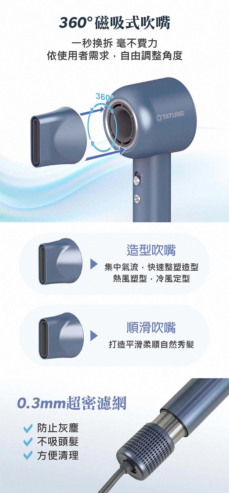 【大同】負離子高速吹風機(THD-M1324 )
