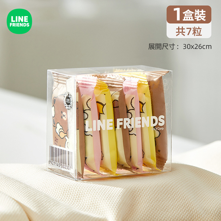 LINE加大攜帶式壓縮毛巾七入組