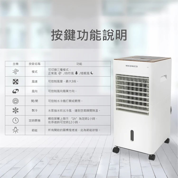 【NICONICO】移動式智能水冷扇(NI-BF1126W),GF1255,【NICONICO】移動式智能水冷扇(NI-BF1126W),全館商品,品牌分類,質感家電