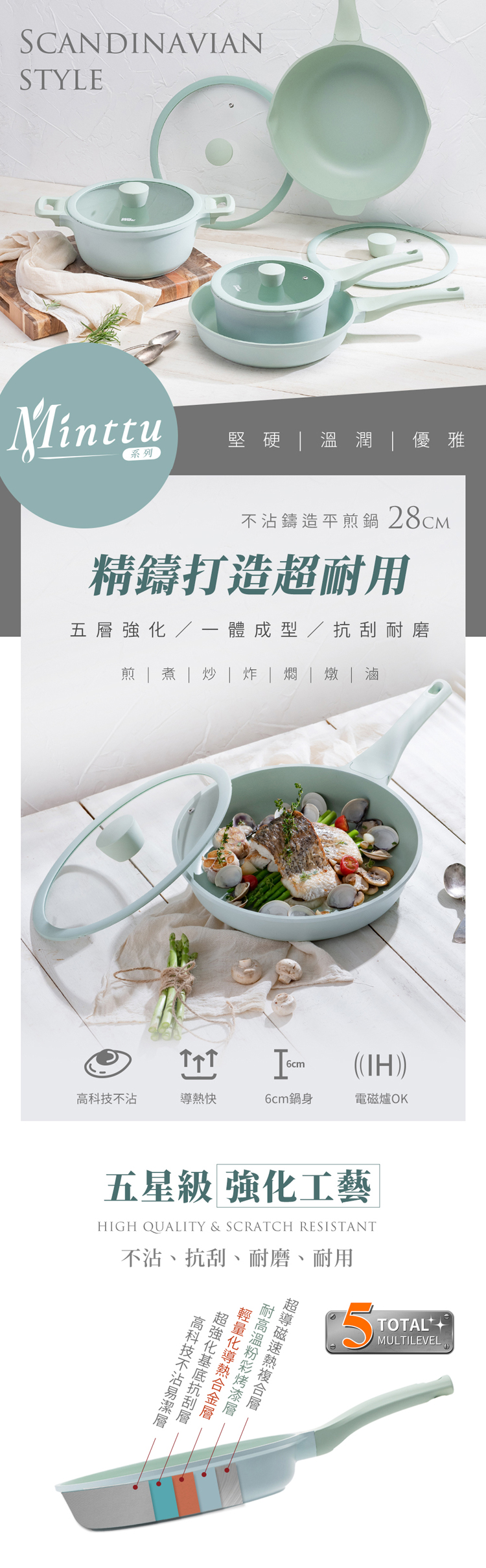 【鍋寶】Minttu系列不沾鑄造平煎鍋28cm-附蓋(AI-44281),GF1294,【鍋寶】Minttu系列不沾鑄造平煎鍋28cm-附蓋(AI-44281),生活用品,品牌分類,餐廚用品