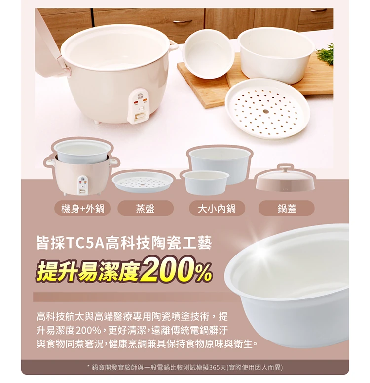 【鍋寶】永保潔分離式陶瓷不沾電鍋-10人份(ER-1070/1071),GF1300,【鍋寶】永保潔分離式陶瓷不沾電鍋-10人份(ER-1070/1071),全館商品,生活用品,品牌分類