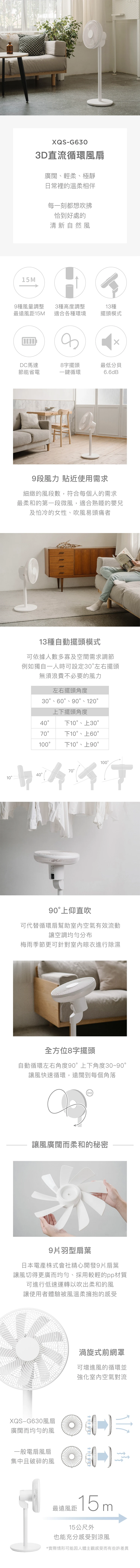 【正負零】3D直流循環風扇 (XQS-G630),GF1337,【正負零】3D直流循環風扇(XQS-G630),全館商品,品牌分類,質感家電