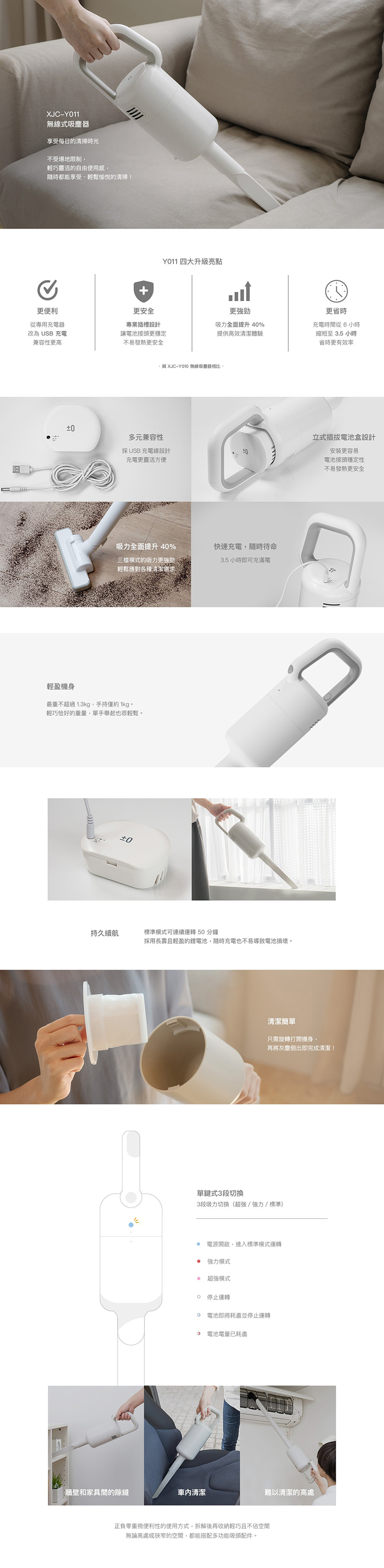 【正負零】無線吸塵器(XJC-Y011)
