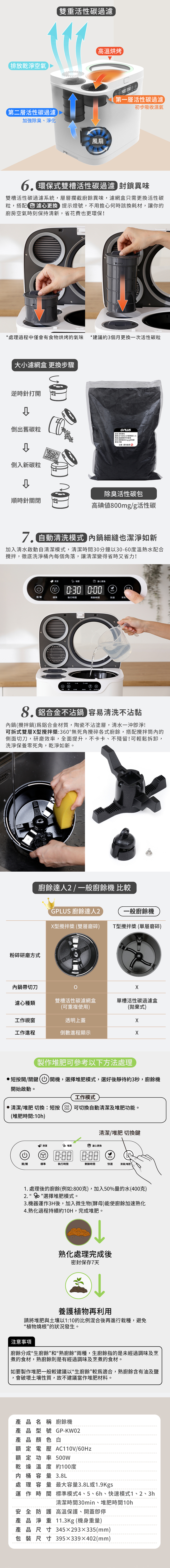 【G-PLUS】廚餘達人2 家用廚餘乾燥機(GP-KW02)
