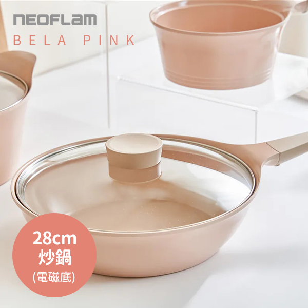 【韓國NEOFLAM 】BELA系列28cm炒鍋+玻璃蓋(CK-TN-SP6-02)