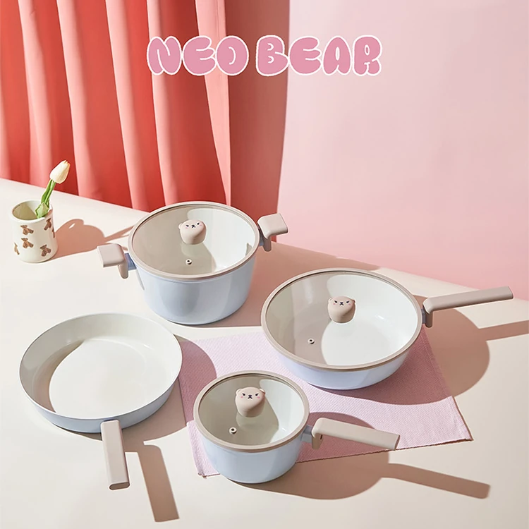 【韓國NEOFLAM 】NeoBear妞妞熊陶瓷塗層炒鍋28公分含蓋(電磁底)(EC-BE-W28GI ),GF1400,【韓國NEOFLAM】NeoBear妞妞熊陶瓷塗層炒鍋28公分含蓋(電磁底)(EC-BE-W28GI),全館商品,生活用品,品牌分類