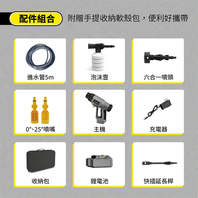 【KINYO】無線高壓清洗機(HPC-63),GF1539,【KINYO】無線高壓清洗機(HPC-63),全館商品,生活用品,品牌分類