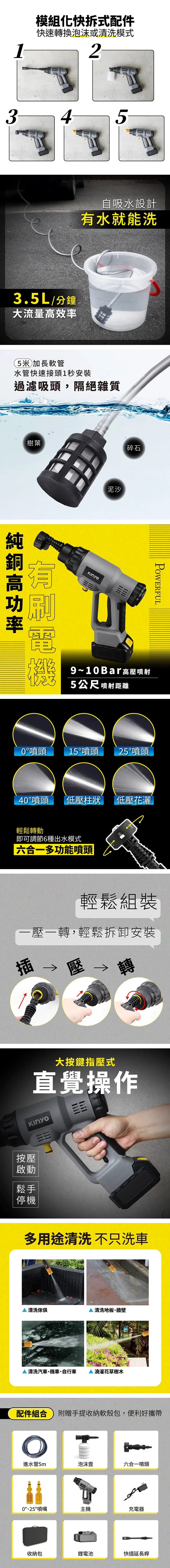 【KINYO】無線高壓清洗機(HPC-63),GF1539,【KINYO】無線高壓清洗機(HPC-63),全館商品,生活用品,品牌分類