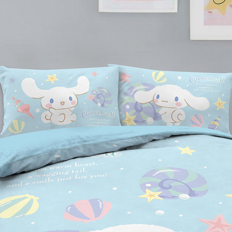 【戀家小舖】大耳狗 雙人床包含二件枕套-捲捲貝殼灣(05030212),GF1672,【戀家小舖】大耳狗雙人床包含二件枕套-捲捲貝殼灣(05030212),全館商品,生活用品,寢具用品