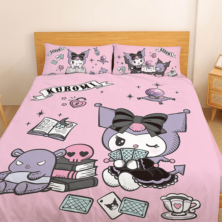 【戀家小舖】酷洛米 天絲雙人床包含二件枕套-神秘占卜師(05030204)