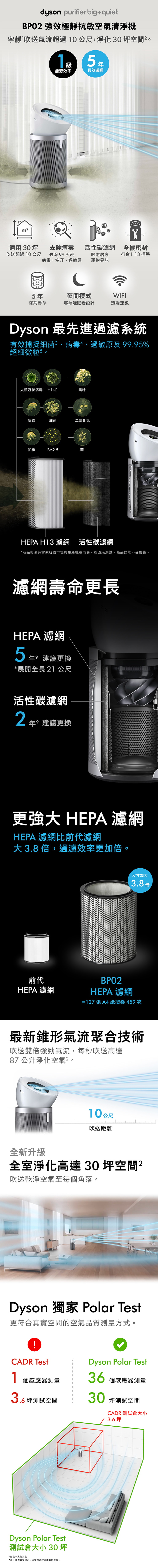 【Dyson戴森】Purifier Big+Quiet 強效極靜抗敏空氣清淨機(BP02)