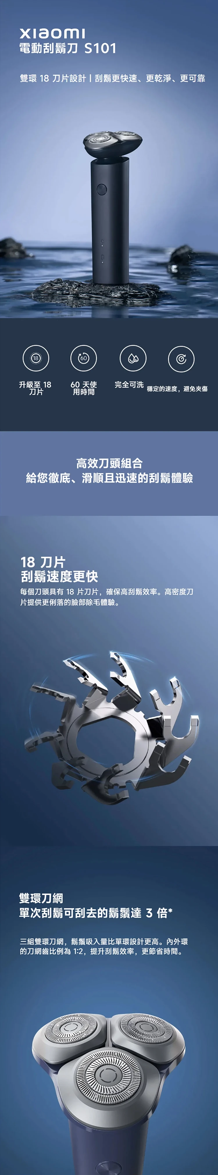 【小米】電動刮鬍刀 (S101),GF1961,【小米】電動刮鬍刀(S101),全館商品,品牌分類,質感家電