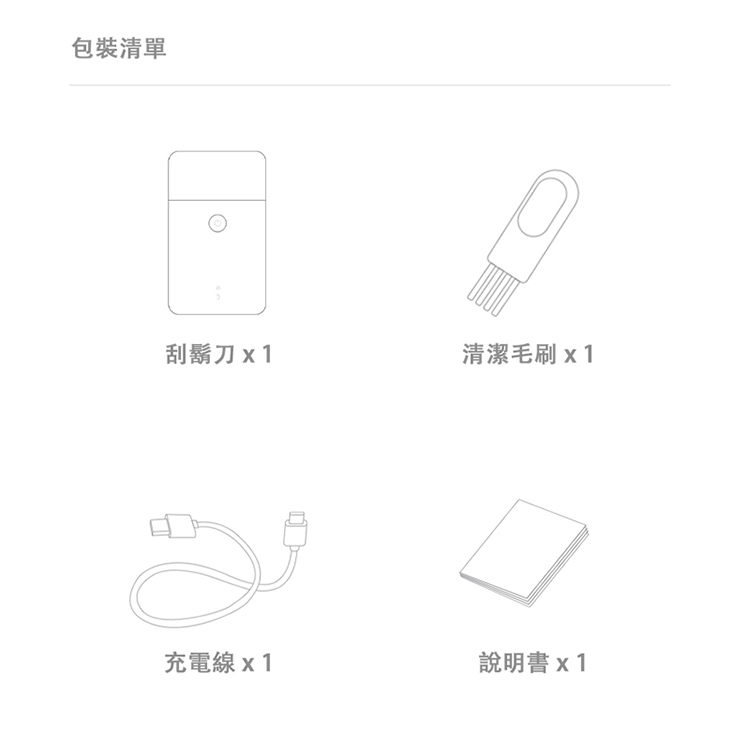 【小米】便攜電動刮鬍刀 1S（往復雙刀頭）,GF1962,【小米】便攜電動刮鬍刀1S（往復雙刀頭）,全館商品,品牌分類,新品上市