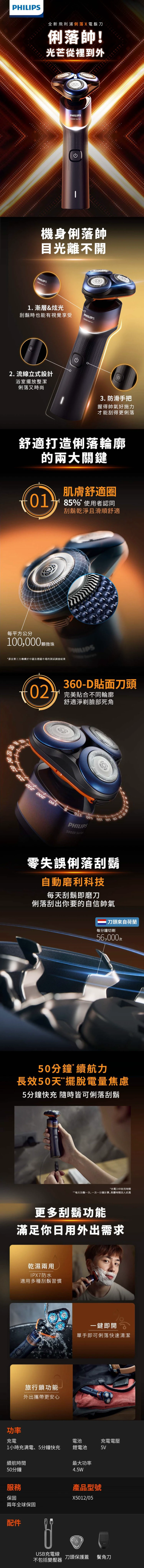 【Philips 飛利浦】X5012 電動刮鬍刀 + HX2411 音波牙刷組,GF2014,【Philips飛利浦】X5012電動刮鬍刀+HX2411音波牙刷組,全館商品,品牌分類,質感家電