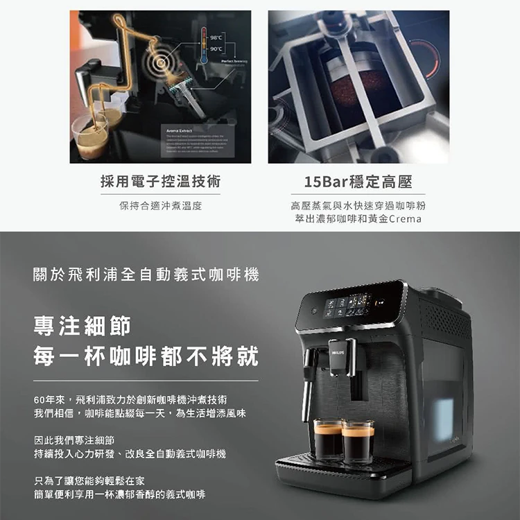 【Philips 飛利浦】全自動義式咖啡機 (EP2220),GF2016,【Philips飛利浦】全自動義式咖啡機(EP2220),全館商品,品牌分類,質感家電
