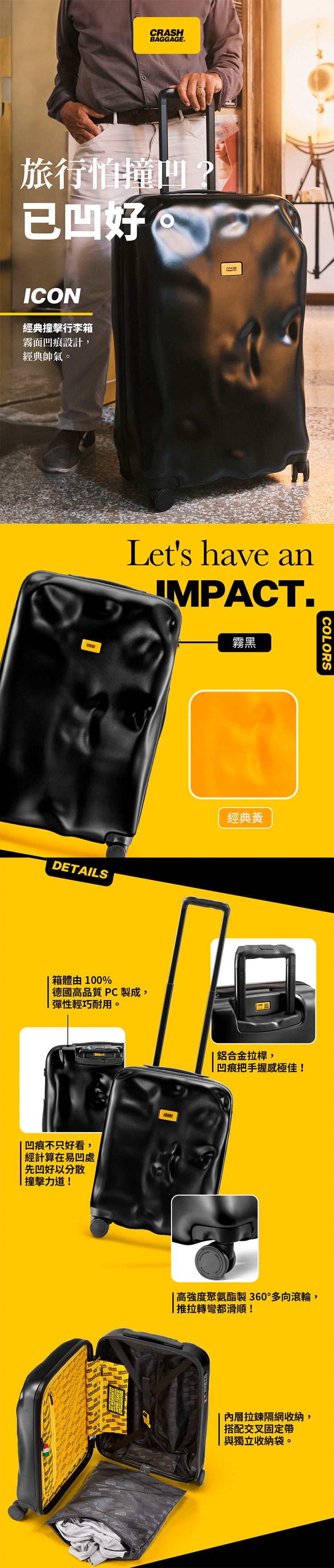 【Crash Baggage】ICON 31吋 行李箱 + MINI ICON 隨身包