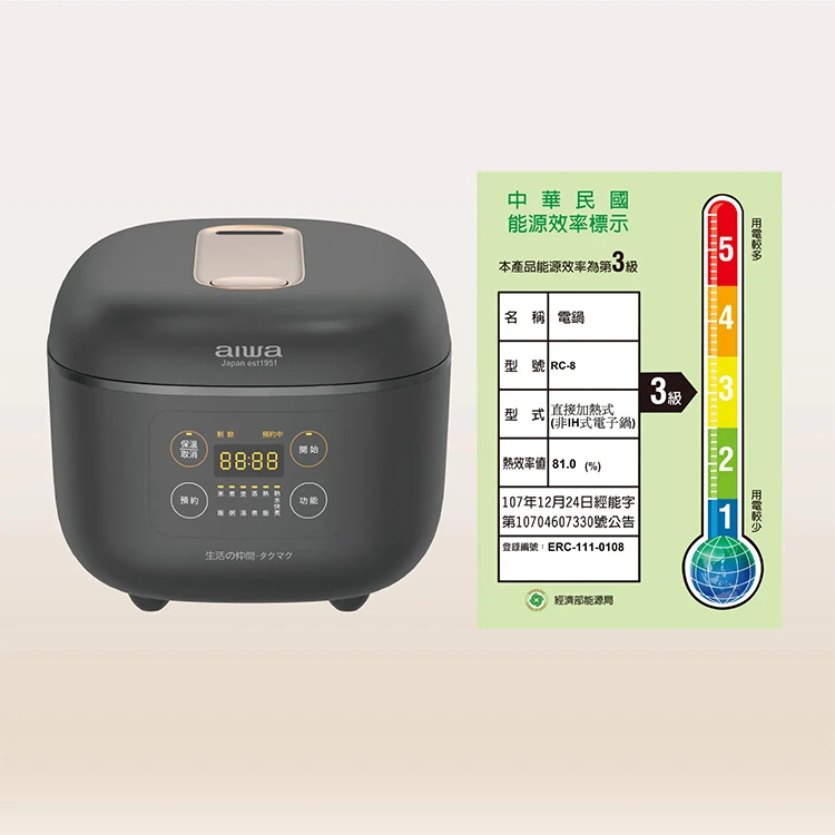 【AIWA 愛華 】4L 微電腦多功能電子鍋(RC-8),GF2053,【AIWA愛華】4L微電腦多功能電子鍋(RC-8),全館商品,品牌分類,質感家電
