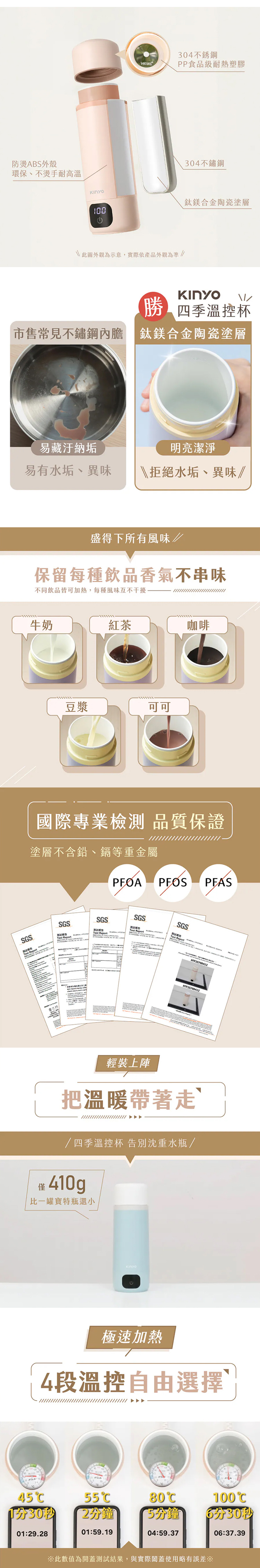 ★敬請期待。即將開搶★【KINYO】四季溫控快煮杯 (WV-KHP1230)