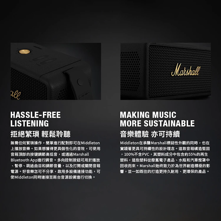 【Marshall 】Middleton 攜帶式藍牙喇叭,GF2086,【Marshall】Middleton攜帶式藍牙喇叭,全館商品,品牌分類,質感家電