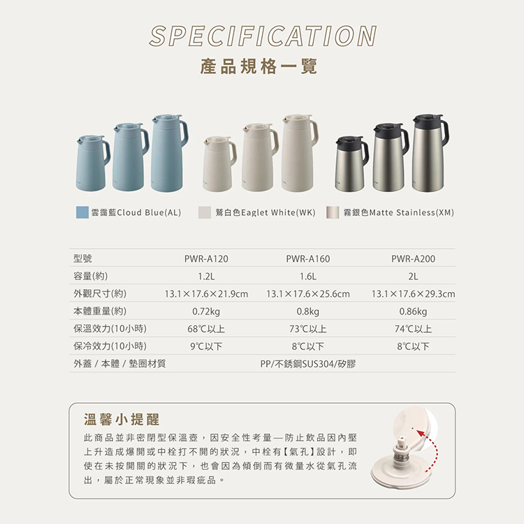【虎牌TIGER】提倒式保溫保冷熱水壺1.6L(PWR-A160),GF2124,【虎牌TIGER】提倒式保溫保冷熱水壺1.6L(PWR-A160),全館商品,生活用品,品牌分類