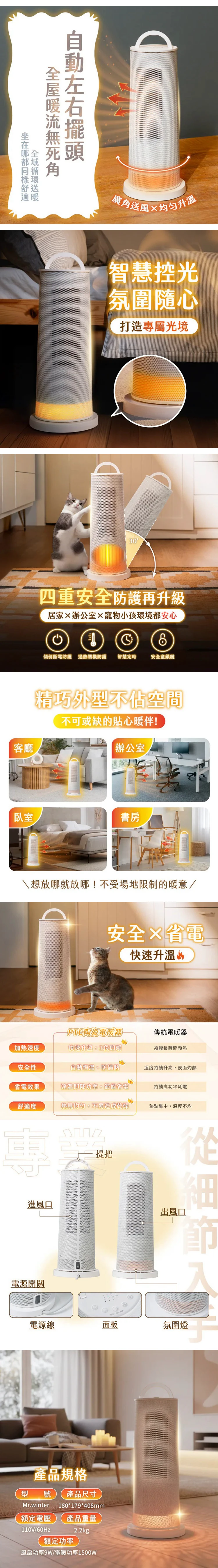 【MUNICHI沐尼黑】直立式陶瓷電暖器 MR.Winter,GF2155,【MUNICHI沐尼黑】直立式陶瓷電暖器MR.Winter,全館商品,品牌分類,質感家電