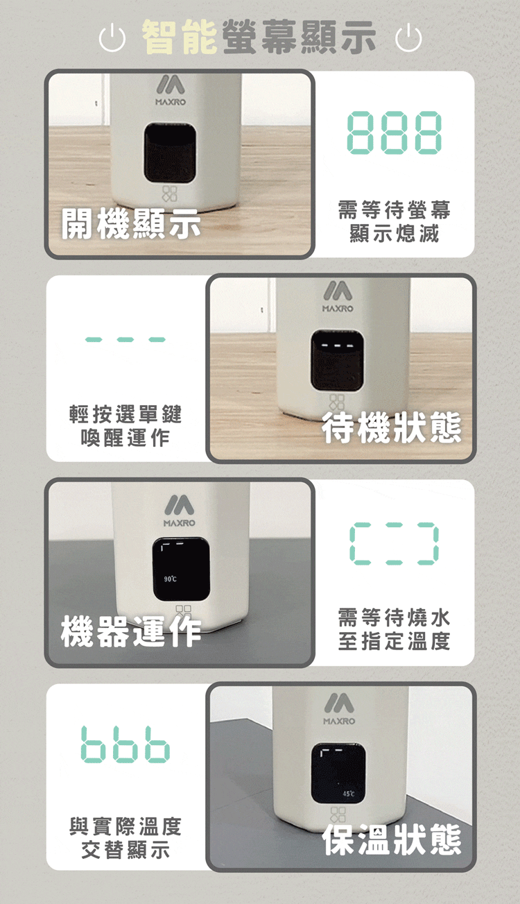 ★敬請期待。即將開搶★【MAXRO】 暖飽杯 雙電壓智能溫控熱水壺(MX-TB6501),GF2166,★敬請期待。即將開搶★【MAXRO】暖飽杯雙電壓智能溫控熱水壺(MX-TB6501),全館商品,生活用品,品牌分類