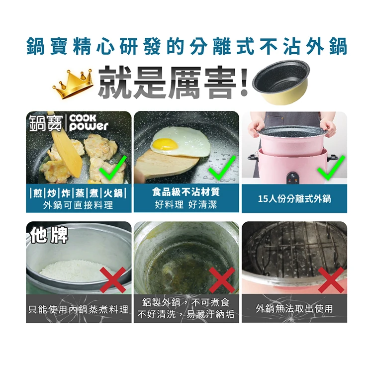 【鍋寶】萬用316分離式不沾電鍋-11人份-茶花粉(ER-1152P-1),GF2193,【鍋寶】萬用316分離式不沾電鍋-11人份-茶花粉(ER-1152P-1),全館商品,生活用品,品牌分類