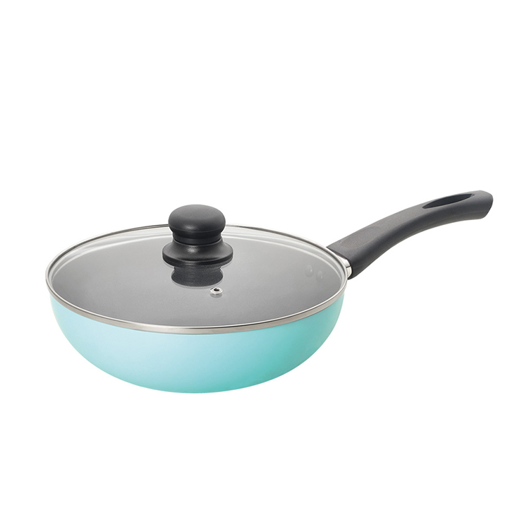 【鍋寶】24cm金鑽不沾炒鍋-蒂芬妮藍-附蓋(NS-8024B)