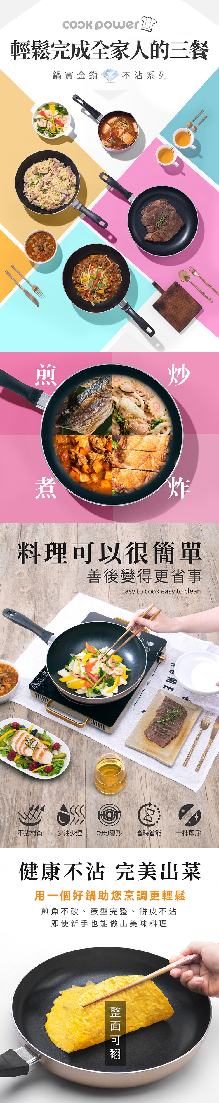 【鍋寶】24cm金鑽不沾炒鍋-蒂芬妮藍-附蓋(NS-8024B),GF2200,【鍋寶】24cm金鑽不沾炒鍋-蒂芬妮藍-附蓋(NS-8024B),生活用品,品牌分類,餐廚用品