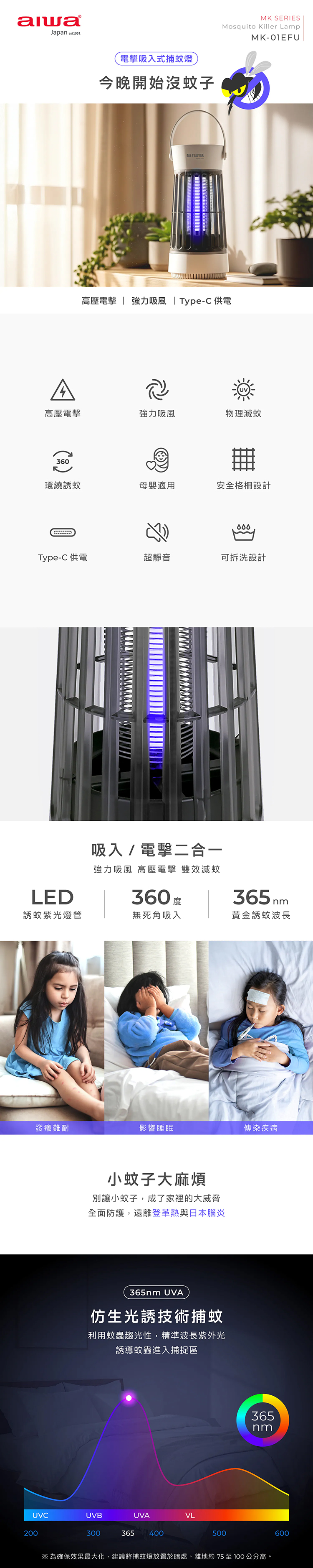 【AIWA 愛華】電擊吸入式USB捕蚊燈(MK-01EFU),GF2312,【AIWA愛華】電擊吸入式USB捕蚊燈(MK-01EFU),品牌分類,新品上市,AIWA愛華