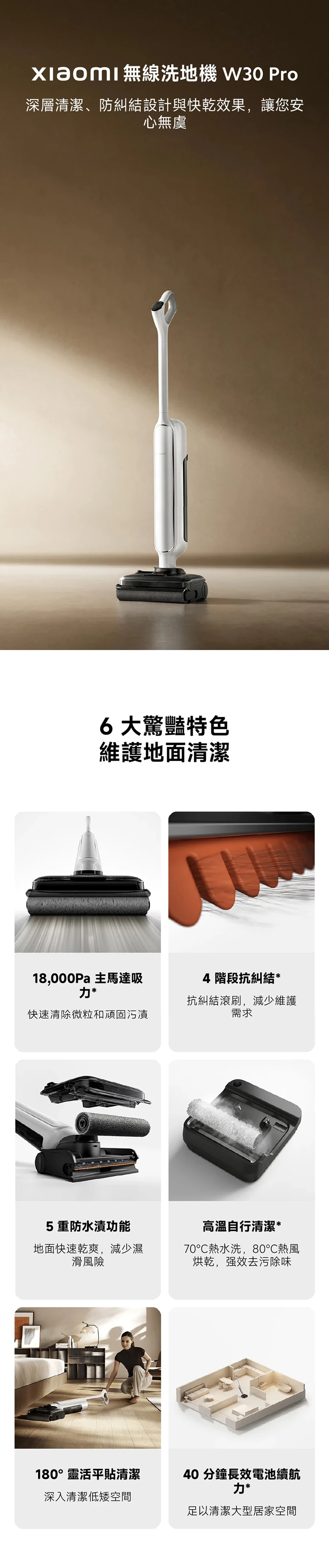 【小米】Xiaomi 無線洗地機 W30 Pro,GF2315,【小米】Xiaomi無線洗地機W30Pro,全館商品,品牌分類,質感家電