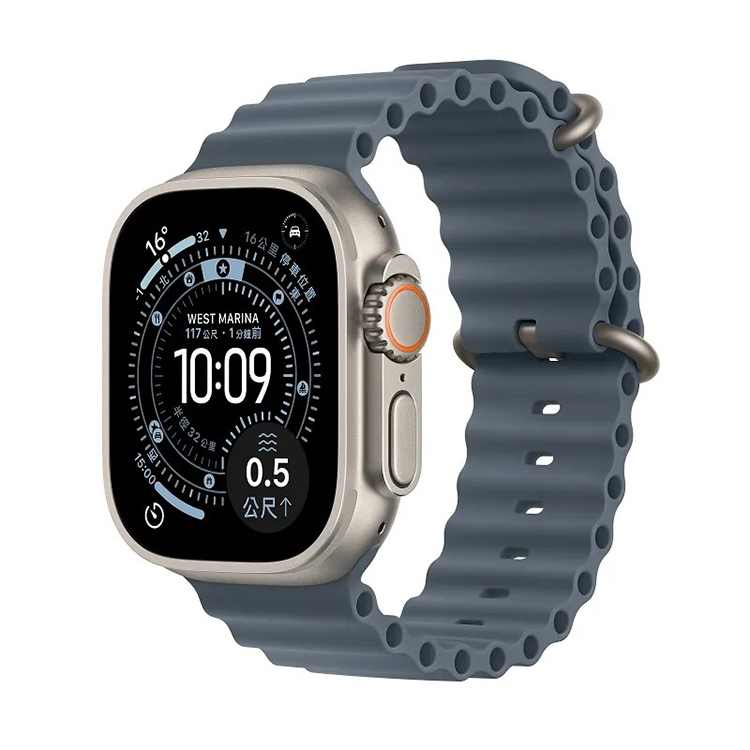 【Apple】Watch Ultra 3 GPS + LTE 49mm (原色鈦金錶殼/錨藍色海洋錶帶)