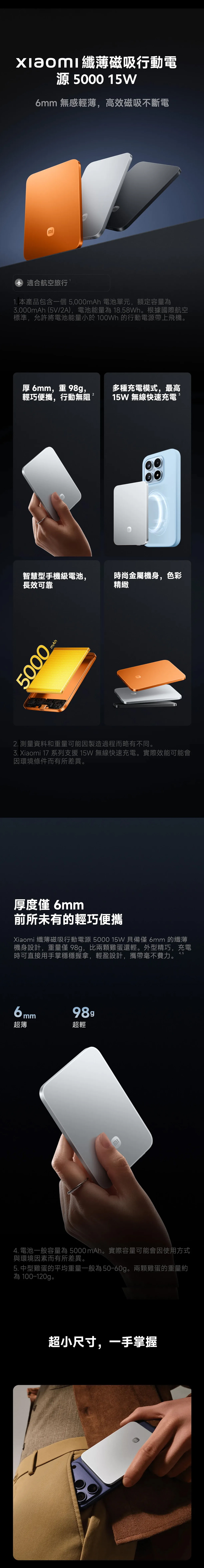 【小米】Xiaomi 纖薄磁吸行動電源5000 15W,GF2330,【小米】Xiaomi纖薄磁吸行動電源500015W,全館商品,生活用品,品牌分類
