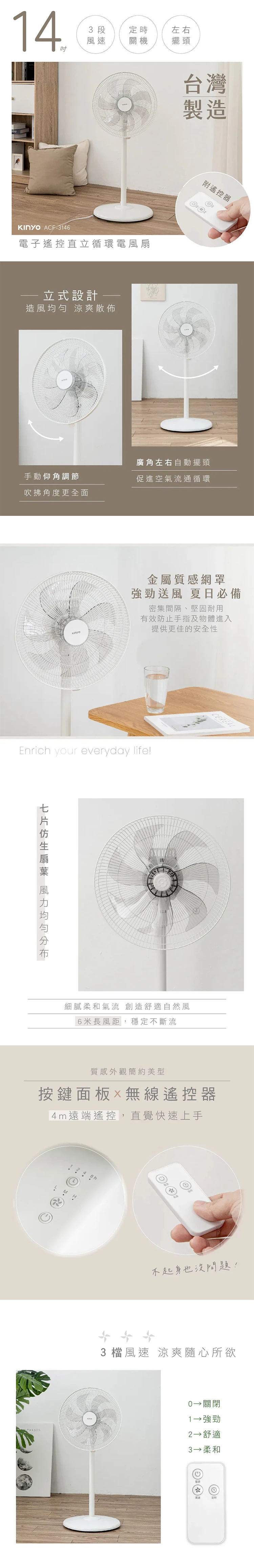 【KINYO】14吋電子直立電風扇 (ACF-3146),GF2367,【KINYO】14吋電子直立電風扇(ACF-3146),全館商品,品牌分類,新品上市