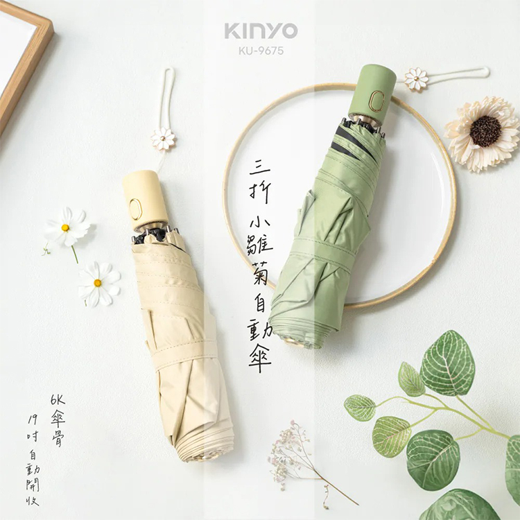 【KINYO】19吋三折小雛菊自動傘 (KU-9675),GF2373,【KINYO】19吋三折小雛菊自動傘(KU-9675),全館商品,生活用品,品牌分類