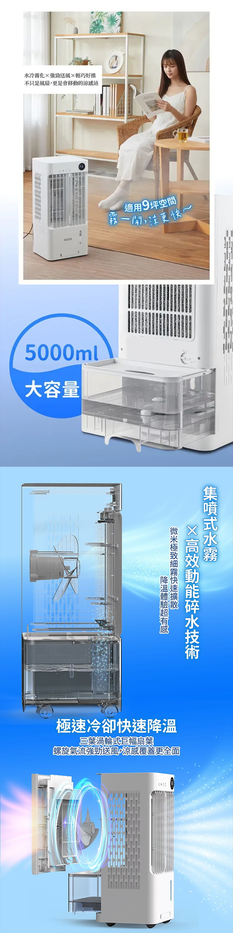【Kolin 歌林】5公升 遙控水冷霧化扇(KF-LNA05),GF2379,【Kolin歌林】5公升遙控水冷霧化扇(KF-LNA05),全館商品,品牌分類,新品上市