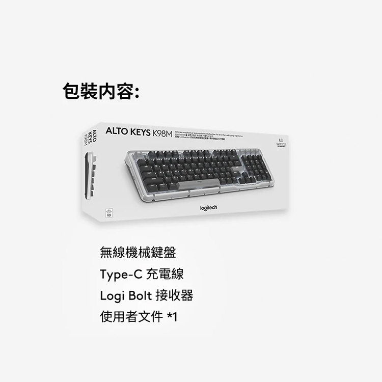 【Logitech 羅技】ALTO KEYS K98M機械式無線鍵盤,GF2384,【Logitech羅技】ALTOKEYSK98M機械式無線鍵盤,全館商品,品牌分類,新品上市